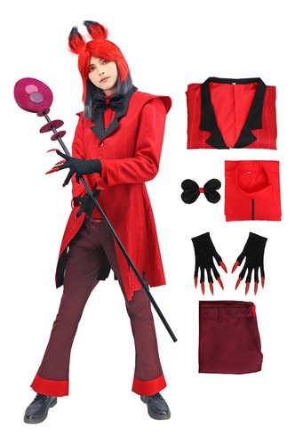 C-zofek Alastor Cosplay Traje Chaqueta Trajes Con Corbata Y 