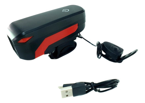 Luces 350lmpara Bicicleta Delantera Con Pito+luz Trasera Led