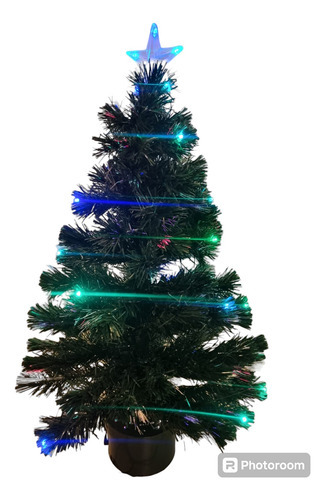 Arvore De Natal Com Luzes De Fibra Otica 90cm Comprada Eua