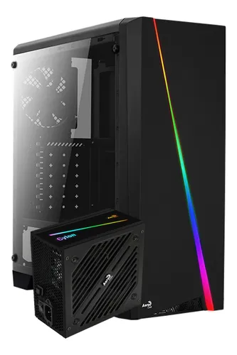 KIT GAB AEROCOOL CYLON NEGRO CRIST TEMP PSU CYLON 600W 80PLUS BRONZE ARGB KITAERCYLBLK600W - Código: KITAERCYLBLK600W | Compra en Guadalajara