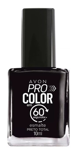 Avon Esmalte Pro Color Seca Rápido Em 60 Segundos - 10g Cor Preto Total