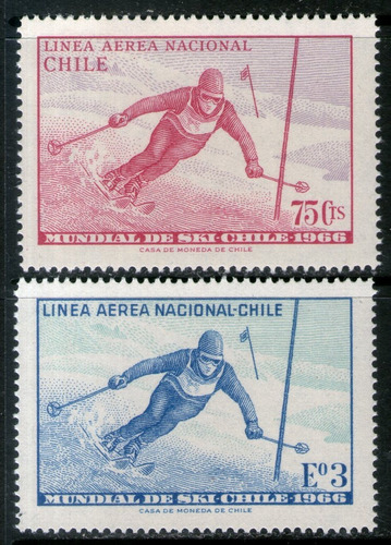 Chile Serie Aérea X2 Campeonato De Esquí = Deportes Año 1966