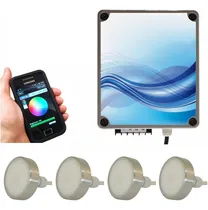 Comprar Kit Iluminação Piscina 4 Refletores 12w Leds + Wifi Controle