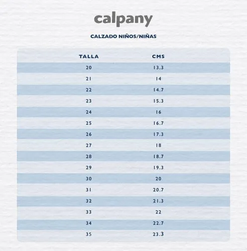 Calpany tallas 2025