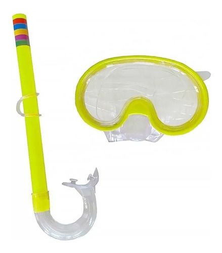 Equipo Snorkel + Mascara Junior Luneta Silicona Niños Buceo