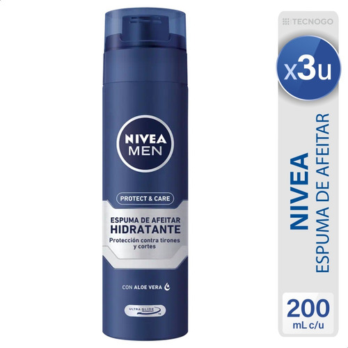 Nivea Espuma De Afeitar Protect Care Hidratante Pack X3