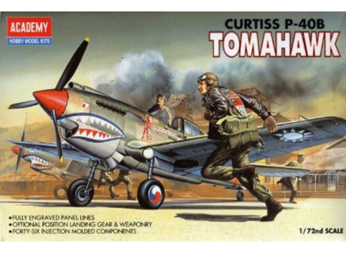Avião Curtiss P-40b Tomahawk - Kit Academy - 12456 - 1/72