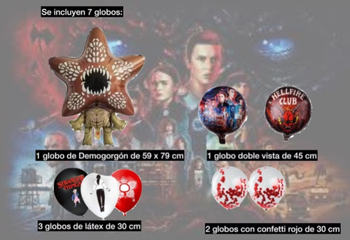 Globos Stranger Things, Once, Max, Demogorgon