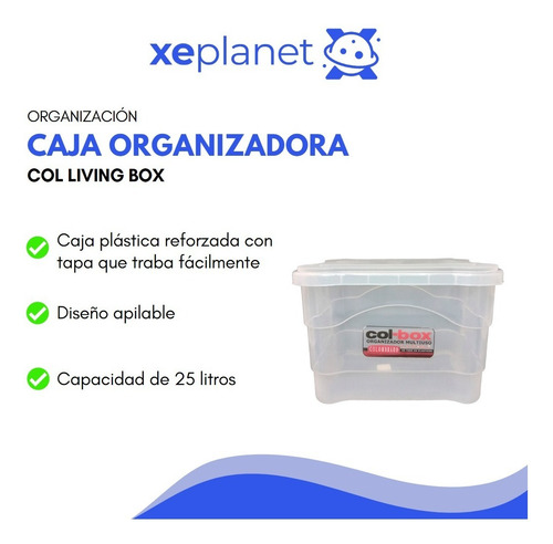 Imagen 3 de 9 de Set De 3 Cajas Organizadoras Apilables De 25 Lts Colombraro