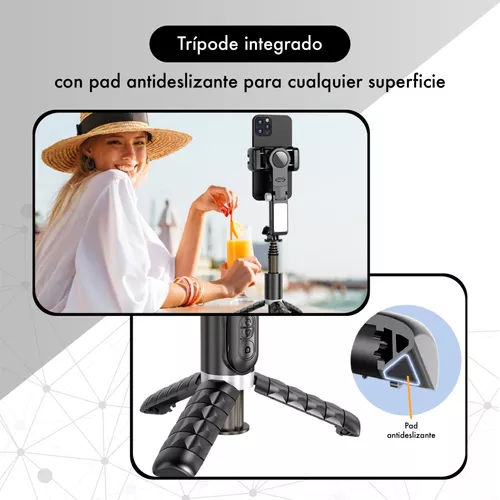 Palo Selfie Estabilizador Celular Bluetooth Gimbal Trípode Color Negro