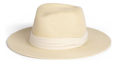 Sombrero De Paja Panamá De Ala Ancha Para Mujer, Sombrero