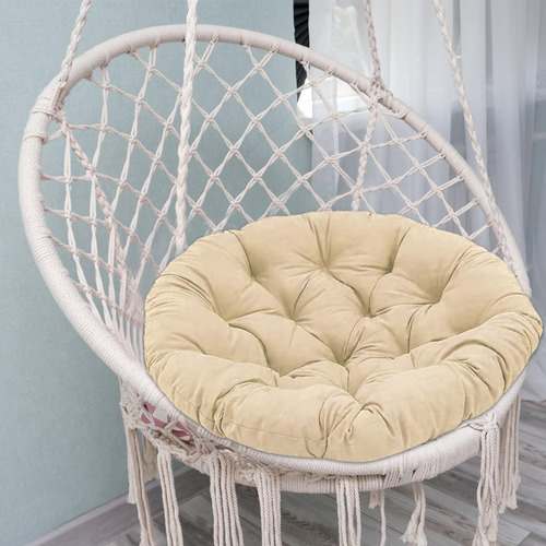 2 Cojín De Asiento Acolchado Redondo De 50 Cm, Cojín Caqui