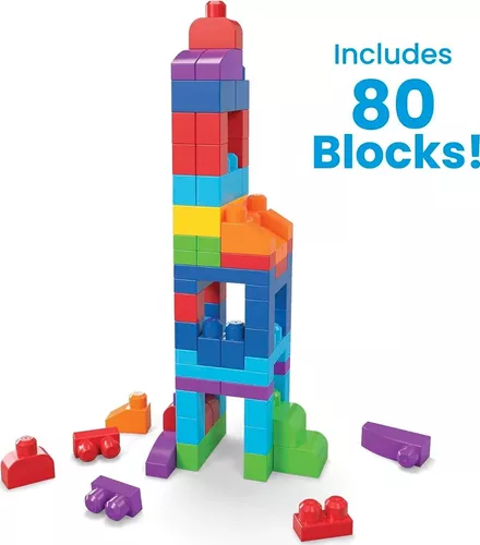 Blocos de Montar - Mega Bloks - Sacola com 80 Peças - Azul - Fisher-Price