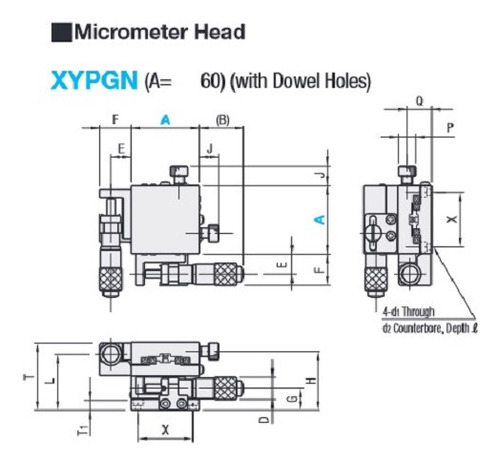 Platinas Manuales Del Eje Xy Misumi Xypgn60