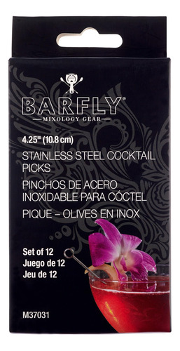 Palillos Para Cócteles Barfly Circle Top, De Acero Inoxidabl