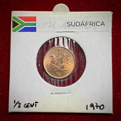 Moneda 1/2 Centavo Sudáfrica 1970 Km 81 Aves