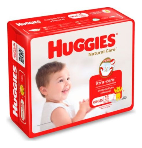 Pañal Huggies Natural Care Xxg 14unds