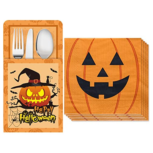 Papel De Servilletas De Oro Halloween Con 18pcs K3zgj