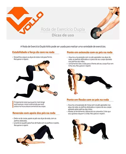 Roda Vollo Dupla De Exercício Abdominal - Pegada Anatômica