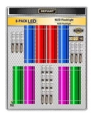 8 Linternas Led De Aluminio Con 24 Pilas Defiant 30 Lumenes 