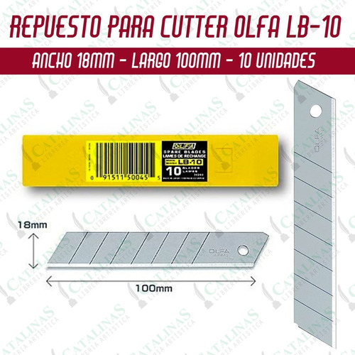 Repuesto Olfa Lb - 10 18mm Est. X 10 Cuchillas Microcentro