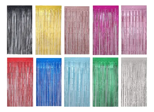 comprar Cortina Metalizada Lisa Painel De Fitas Franja 1x2 Mts
