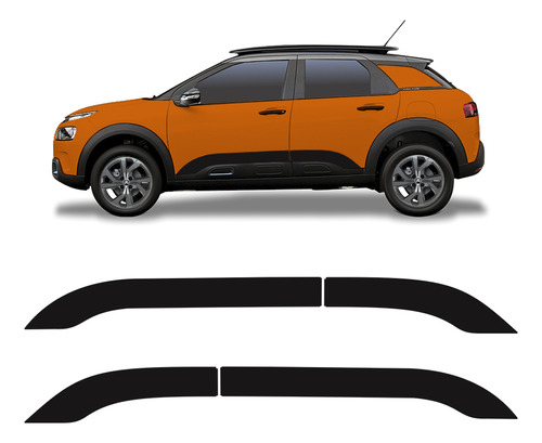 Faixa Lateral C4 Cactus 2019/2022 Adesivo Preto - Genérico