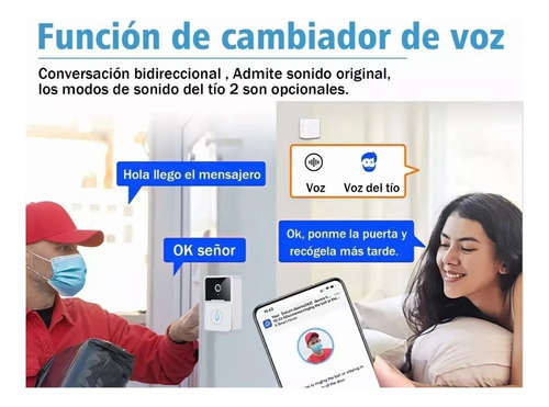 Timbre Cámara Wifi Seguridad Video Inalámbrico Smart