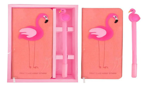 Agenda Peluche Flamingo Con Sombrero Y Lapicero