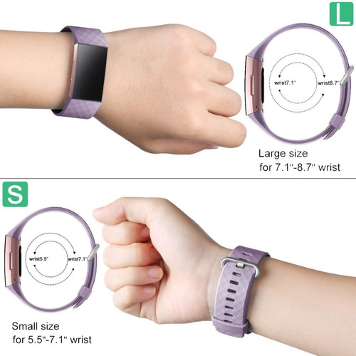 Imagen 5 de 9 de 3 Mallas Para Reloj Fitbit 3 / Charge 4 / Talle Small