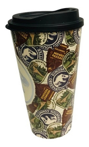 Imagen 3 de 5 de Vaso Tapa Cafe Plastico Mug Jurassic World Ar1 Vpjur Ellobo