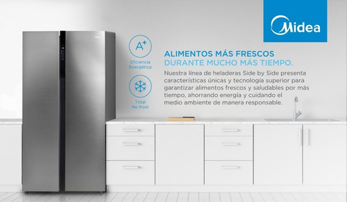 Imagen 6 de 9 de Heladera No Frost Midea Inox 521l Rf-sb18xar1 Digiya
