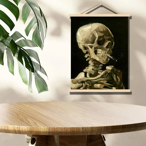 Arte Colgante De Madera: Póster De Calavera De Van Gogh