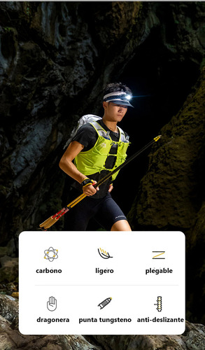 Bastones Fibra De Carbono Trekking Trail Running Plegables 2pcs 110cm