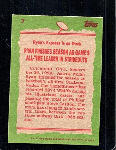 1985 Topps 7 Nolan Ryan Rb Nmmt Astros