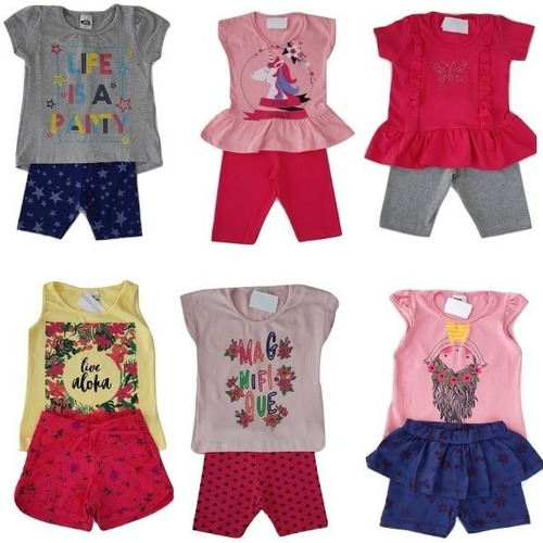 Roupa Infantil Feminino Kit 5 Conjunto Atacado Barato