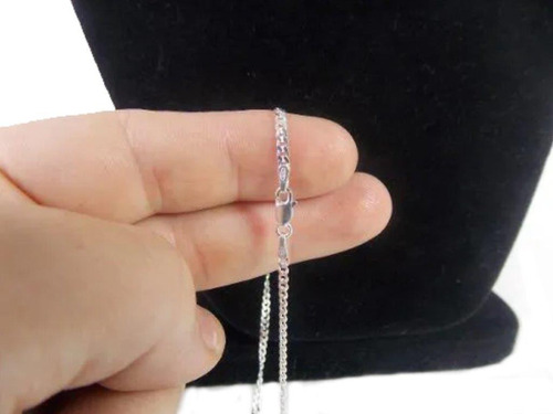 Corrente Grumet Fina 60cm 2,4mm 3 Gr. Prata 925 + Pulseira