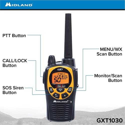 Midland - Gxt1030vp4, 50 De Canal Gmrs Radio De Dos Vías - H