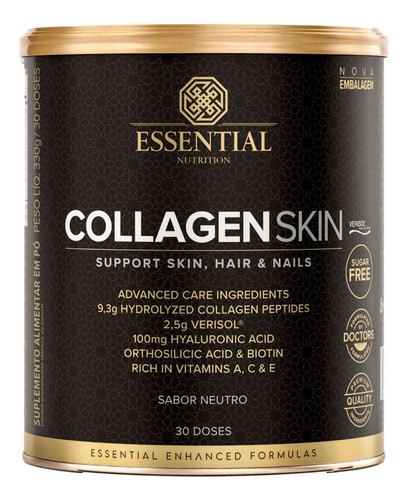 Collagen Skin New 300g Essential Nutrition Sabor Neutro