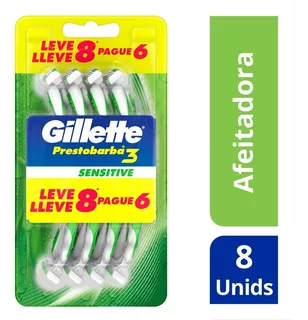 Máquinas De Afeitar Gillette Prestobarba3 Sensitive 8un