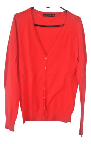 Zara Cardigan Saco Sweater Rojo Mujer Talle L M/larga Imp.