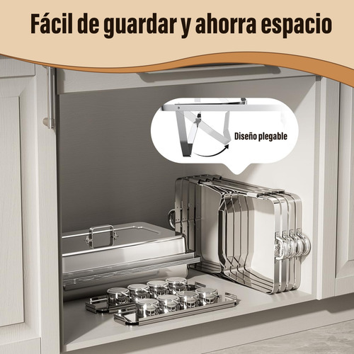 Chafer Bufetera Plegable De Acero Inoxidable 3 Divisiones