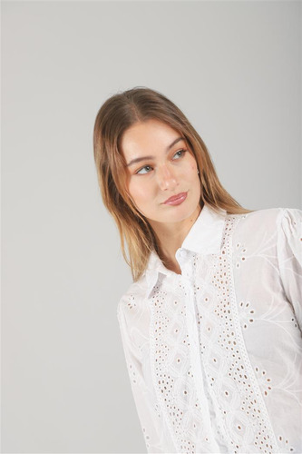 Camisa Premium Lupita Broderie Beige/whiteguk70040 Arizona