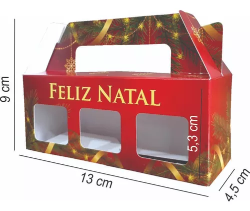 Caixa 25x16x04 Kraft Lembrancinha Natal Ano Novo Mod 03