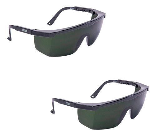 Kit 2 Óculos De Proteção Ca Visão Antirrisco Trabalhador Epi Cor da lente Verde