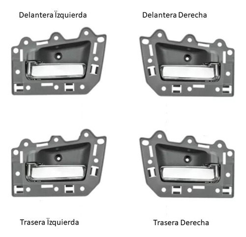 Manilla Interna Grand Cherokee 2005 -10 Gris Tirador Cromado