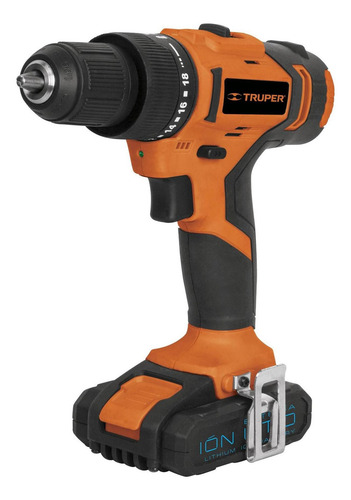 Imagen 2 de 3 de Taladro atornillador inalámbrico de 9.5mm Truper TALI-18A2 18V + accesorios 127V 60Hz