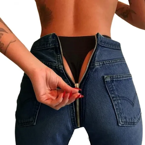 Pantalon de mujer con cierre atras hotsell