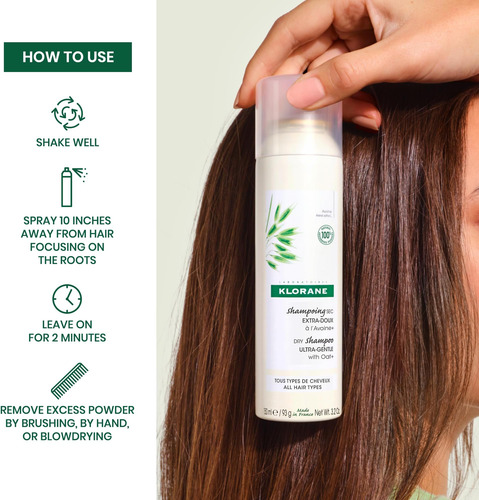 Klorane - Shampoo Seco Ultra-suave Com Aveia + Fórmula Suave