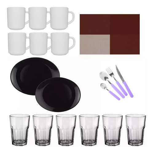 Set De Vajilla 54 Piezas Juego Platos Vidrio Templado Opal